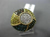 ESTATE LARGE 2.26CT MULTI COLOR DIAMOND 14KT YELLOW GOLD RAINBOW UMBRELLA RING