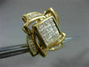 ESTATE MASSIVE 3.6CT DIAMOND 14KT YELLOW GOLD 3D FLOWER SQUARE CLIP ON EARRINGS