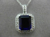 ESTATE LARGE 4.61CT DIAMOND & AMETHYST 14KT WHITE GOLD MILGRAIN FLOATING PENDANT