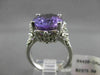ESTATE LARGE 7.73CTW DIAMOND & AAA AMETHYST 14KT WHITE 3D FLORAL COCKTAIL RING