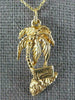ESTATE 14KT YELLOW GOLD 3D HANDCRAFTED HAWAII PALM TREE FLOATING PENDANT #25055