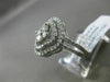 ESTATE WIDE .97CT DIAMOND 14KT WHITE GOLD FLOWER DOUBLE HALO OPEN FILIGREE RING