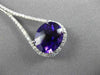 ESTATE X LARGE 4.69CT DIAMOND & AAA AMETHYST 14KT WHITE GOLD PEAR SHAPE PENDANT