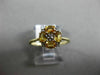 ESTATE .65CT ROUND DIAMOND & AAA OVAL CITRINE 14K YELLOW GOLD FLOWER SQUARE RING