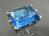 ESTATE MASSIVE 32.69CT DIAMOND & AAA BLUE TOPAZ 14KT WHITE GOLD 3D NEW YORK RING