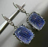 ESTATE LARGE 2.15CT DIAMOND & SAPPHIRE 18K BLACK GOLD FILIGREE LEVERBACK EARRING