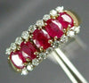 ESTATE 1.30CT DIAMOND & AAA OVAL RUBY 14KT YELLOW GOLD WEDDING ANNIVERSARY RING