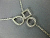 ESTATE .37CT DIAMOND 18KT WHITE GOLD 3D MULTI SHAPE LARIAT FUN NECKLACE