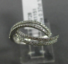 ESTATE .37CT DIAMOND 18KT WHITE GOLD MULTI ROW INFINITY SEMI ETERNITY LOVE RING