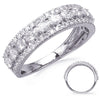 .92CT DIAMOND 14KT WHITE GOLD ROUND & OVAL 3 ROW SEMI ETERNITY ANNIVERSARY RING