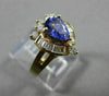 ESTATE 1.33CT DIAMOND & AAA PEAR TANZANITE 14K YELLOW GOLD 3D COCKTAIL RING 9787