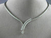 ESTATE 1.0CT DIAMOND 14K WHITE GOLD PAVE V SHAPE SOLITAIRE JOURNEY NECKLACE #870