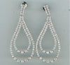 ESTATE LARGE 1.55CT DIAMOND 14K WHITE GOLD DOUBLE TEAR DROP FUN HANGING EARRINGS