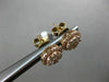 ESTATE LARGE .77CT ROUND DIAMOND 18KT ROSE GOLD 3D CLUSTER HALO STUD EARRINGS