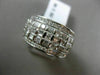 ESTATE WIDE 1.55CT ROUND BAGUETTE DIAMOND 14KT WHITE GOLD MULTI ROW WEDDING RING