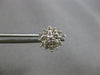 ESTATE .40CT DIAMOND 14KT WHITE GOLD 3D CLASSIC CLUSTER SNOWFLAKE STUD EARRINGS