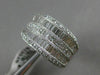 ESTATE WIDE 2.96CT MULTI SHAPE DIAMOND 18KT WHITE GOLD MILGRAIN ANNIVERSARY RING