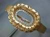 ESTATE LARGE .60CT DIAMOND 14KT ROSE GOLD 3D OVAL FILIGREE LEAF BANGLE BRACELET