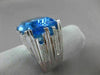 ESTATE MASSIVE 32.69CT DIAMOND & AAA BLUE TOPAZ 14KT WHITE GOLD 3D NEW YORK RING
