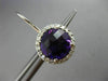 ESTATE LARGE 6.17CT DIAMOND & AMETHYST 14KT WHITE GOLD FILIGREE HANGING EARRINGS