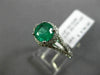 ESTATE 1.39CT DIAMOND & AAA COLOMBIAN EMERALD 14KT WHITE GOLD 3D ENGAGEMENT RING