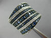 ESTATE LARGE 2.14CT DIAMOND & SAPPHIRE 14KT WHITE GOLD MULTI ROW COCKTAIL RING
