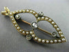ANTIQUE .15CT ROSE CUT DIAMOND 14K TWO TONE GOLD PEARL PENDANT PIN BROOCH #25488