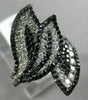 ESTATE LARGE 2.38CT ROUND DIAMOND 14KT WHITE & BLACK GOLD 3D MULTI LEAF FUN RING
