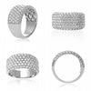LARGE 2.1CT DIAMOND 14K WHITE GOLD MULTI ROW PAVE SEMI ETERNITY ANNIVERSARY RING