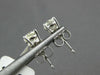 ESTATE .92CT DIAMOND 14KT WHITE GOLD 3D CLASSIC ROUND FOUR PRONG STUD EARRINGS