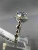 ESTATE 1.08CT DIAMOND & TANZANITE 14KT WHITE GOLD 3D SQUARE HALO ENGAGEMENT RING