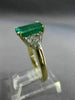 ESTATE LARGE 4.16CT DIAMOND & EMERALD 18K YELLOW GOLD & PLATINUM ENGAGEMENT RING