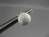 ESTATE LARGE 1.76CT ROUND DIAMOND 18KT WHITE GOLD CIRCULAR 3D PAVE EARRINGS