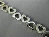 ANTIQUE 1.0CT DIAMOND 14KT WHITE GOLD 3D CLASSIC OPEN HEART LOVE BRACELET #17775