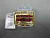 ESTATE 1.40CTW ROUND DIAMOND & AAA RUBY 14KT YELLOW GOLD SQUARE COCKTAIL RING