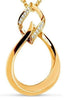ESTATE .07CT DIAMOND 18KT YELLOW GOLD 3D TEAR DROP LOVE KNOT FLOATING PENDANT