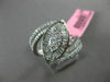 ESTATE LARGE .95CT ROUND BAGUETTE & MARQUISE DIAMOND 18KT WHITE GOLD 3D FUN RING