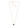 1.78CT DIAMOND & AAA SAPPHIRE 14K YELLOW GOLD ROUND SOLITAIRE HALO LOVE NECKLACE