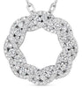 ESTATE LARGE .80CT ROUND DIAMOND 18KT WHITE GOLD INFINITY CIRCLE OF LIFE PENDANT