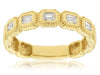 .40CT DIAMOND 14KT YELLOW GOLD 3D EMERALD CUT 5 STONE FILIGREE ANNIVERSARY RING