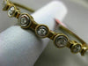 ESTATE .60CT DIAMOND 14K WHITE & YELLOW GOLD 3D 9 STONE FLEXIBLE BANGLE BRACELET