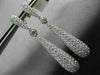 ESTATE LARGE 4.74CT DIAMOND 14KT WHITE GOLD 3D PAVE TEAR DROP HANGING EARRINGS