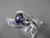 ESTATE LARGE 1.52CTW DIAMOND & AAA AMETHYST 14KT WHITE GOLD FLOATING 3D RING