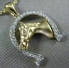 ESTATE .19CT DIAMOND 14KT WHITE & YELLOW GOLD HORSE SHOE LUCKY FLOATING PENDANT