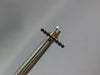 ESTATE .17CT AAA SAPPHIRE 14KT ROSE GOLD 3D CLASSIC ROUND BAR STUD EARRINGS