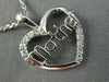 ESTATE .05CT DIAMOND 14K WHITE GOLD 3D OPEN MOTHER HEART LOVE PENDANT WITH CHAIN