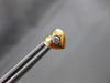 ESTATE .10CT DIAMOND 14KT YELLOW GOLD PUFF HEART SOLITAIRE STUD EARRINGS #20709