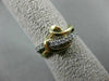 ESTATE .20CT DIAMOND 14KT WHITE & YELLOW GOLD OPEN HEART LOVE KNOT RING #17684