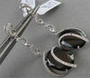 ESTATE OVAL 13.75CT AAA SMOKEY TOPAZ & DIAMOND 18KT W HITE GOLD DROP EARRINGS!!!