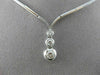 ESTATE .55CT DIAMOND 18KT WHITE GOLD FLOATING THREE STONE DROP NECKLACE #15056